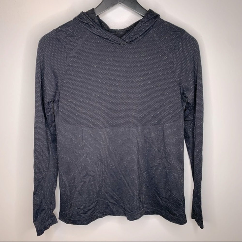 Athleta Girl Shimmer Power Up Hoodie in Black and Gold Size XL (14)